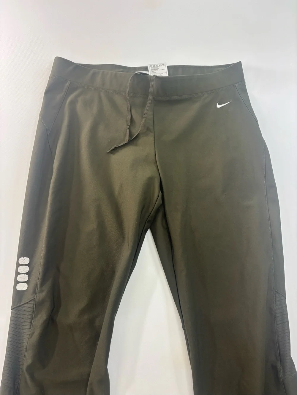 Nike Fitdry Olive Green Straight Leg Workout Pants Womens Size Med Athletic Yoga